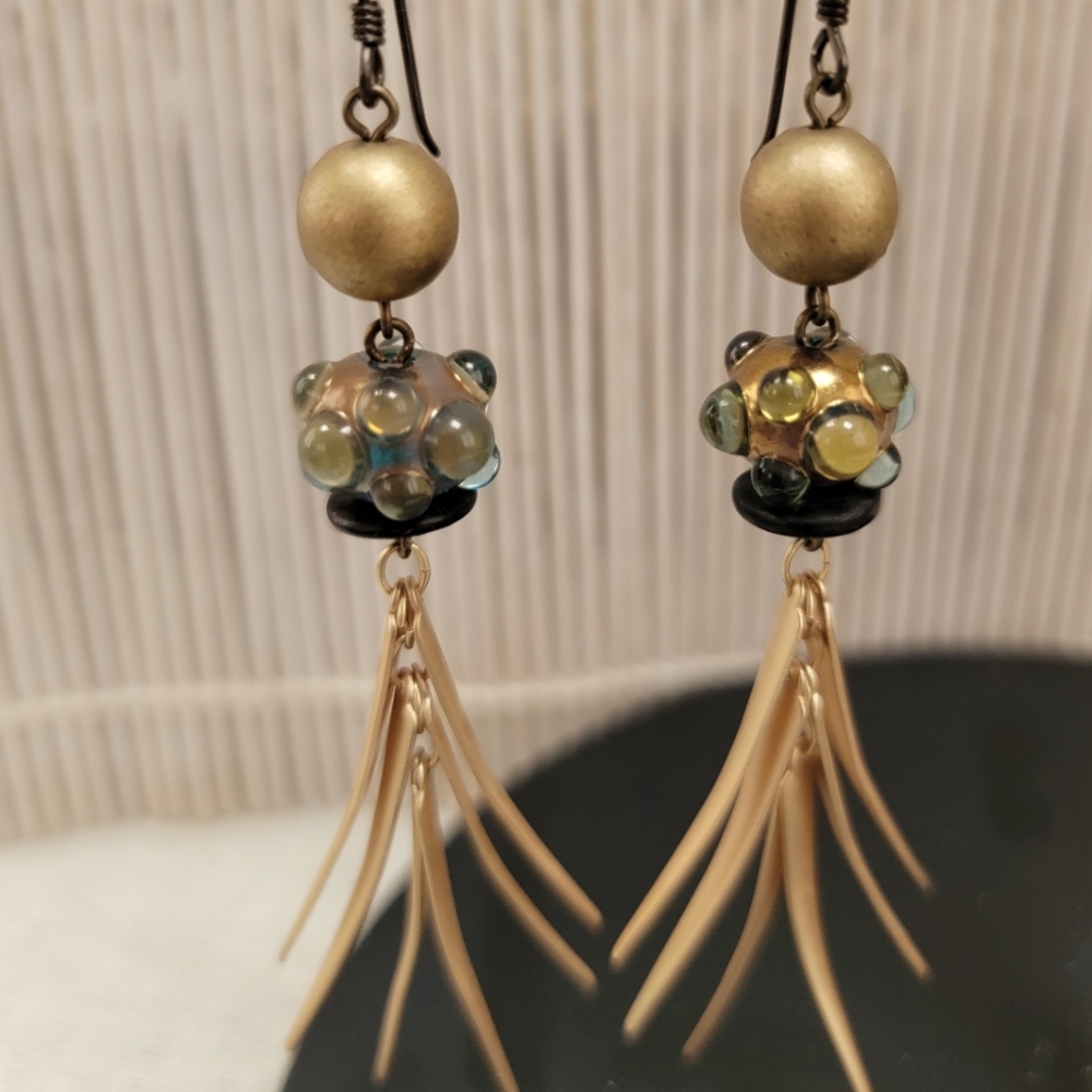 Teal Lampwork Earrings